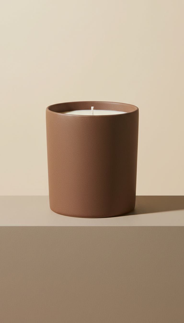 Cedar Brown Ceramic Candle